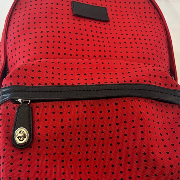 Coach Red and Black Paisley Perforated Backpack